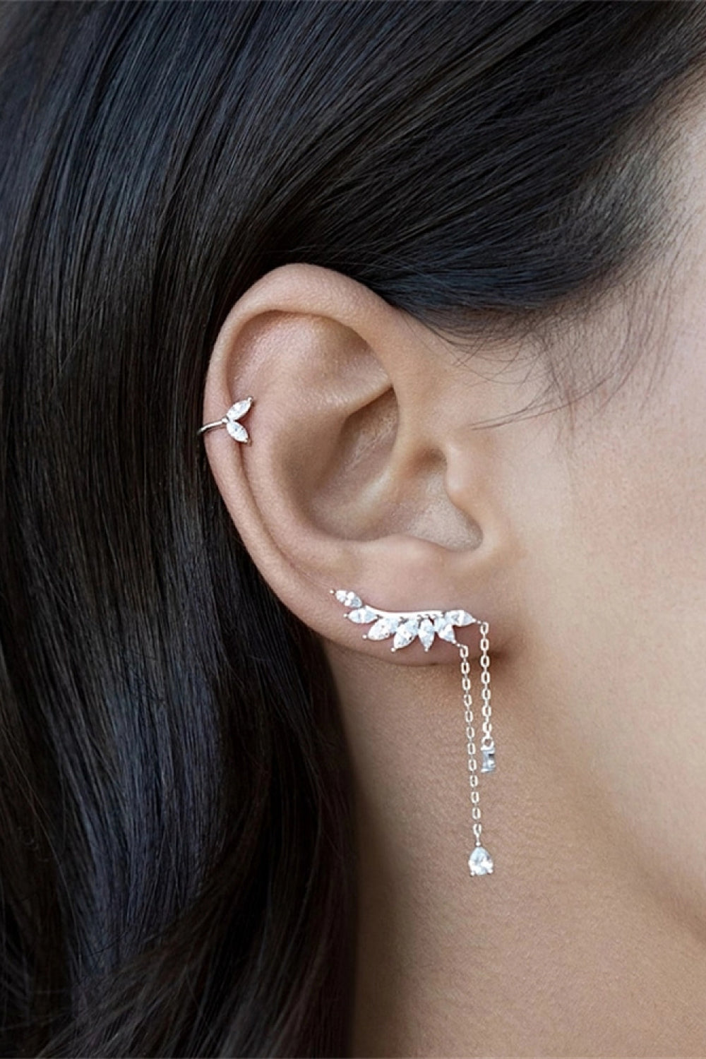 Platinum-Plated Crawl Earrings