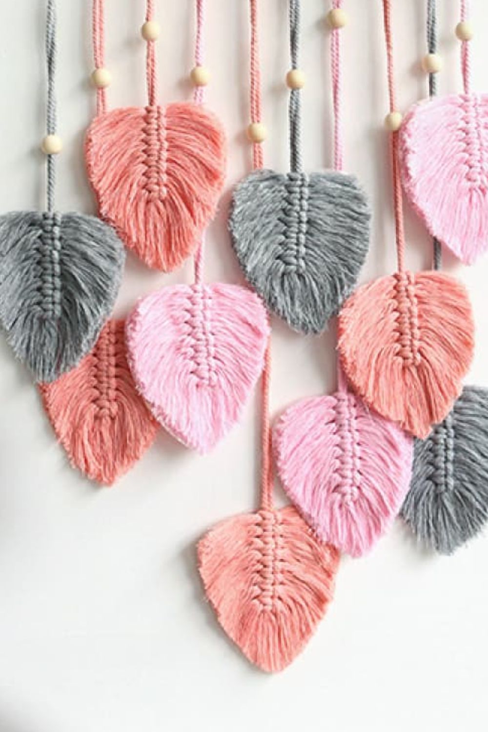 Macrame Leaf Bead Wall Hanging